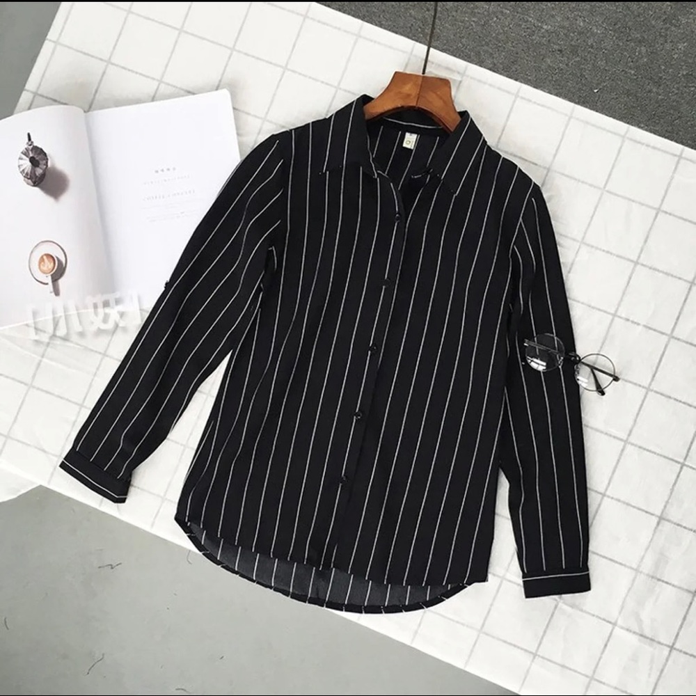 Chiffon strip shirt